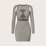 Women Dress Sexy Cutout Slim Fit Sheath Dress