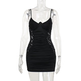 Women Dresses Spring Wind Strap Stitching Lace Sheath Sexy Dress