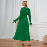 Women Date Dress V-neck Dress Formal Dress