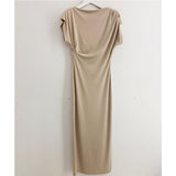 Women Dresses Spring and Summer Sexy off-the-Shoulder Slim Fit Dress