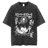 Washed retro men's short-sleeved t-shirt summer, printed t-shirt