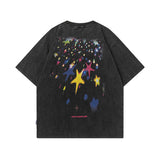 Men T Shirt Summer Five-Pointed Star Printed Couple Short Sleeve T-shirt