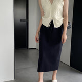 Women Knitted Skirt Autumn and Winter Simplicity Skirt Straight Skirt