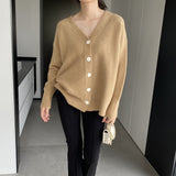 Women Cardigan Sweater V-neck Long Sleeve Cardigan 8t3122