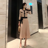 Women Maxi Dress Autumn and Winter round Neck Sweaters Dress