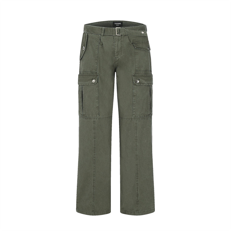 Men Sweatpants Loose Solid Color Loose Casual Straight Trousers