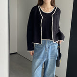 Women Knitted Two-Piece Set Autumn Knitted Two-Piece Short Top Suit X3012
