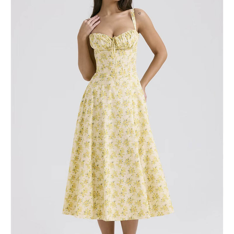 Women Dresses Summer Sling Dress Sexy Midi Dress (Xds0414)