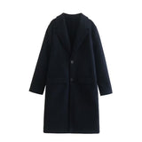 Women Woolen Coat Winter Casual Woolen Coat Long Blazer