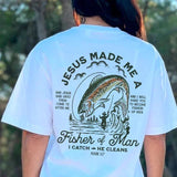 Vintage Fashion Fisher of Men Back Print Women Tops Christia