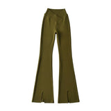 Women Sweatpants Spring Bell-Bottom Pants Solid Color Trousers