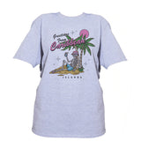 5013Carib Summer Skeleton Tropical Beach T-Shirt Oversized