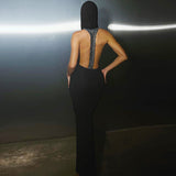 Women Dresses Spring Sexy Backless Hooded Slim Fit Sleeveless Dress