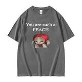 Funny Apple Cat Meme T-Shirt You Are Such A Peach Print