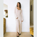 Women Knit Beach Cover Knitted Sexy Backless Dress