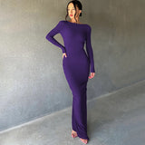 Women Dresses Summer Sexy V-neck Slim-Fit Long Sleeve Dress
