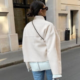Women Trench Coat Autumn and Winter Woolen Coat Loose Short