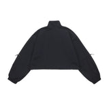 Women Jacket Loose Casual Stand Collar Long Sleeve Sports Short Jacket