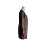 Women Knitted Sweater Mid-Length Long Sleeve Cable-Knit Sweater Cardigan