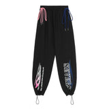 Men Sweatpants Letter Printing Straight-Leg Pants Men's Casual Wide-Leg Sports Fashionable Trousers