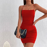 Women Dress Summer Sheath Sexy Backless Spaghetti Straps Knitted Y2g Dress