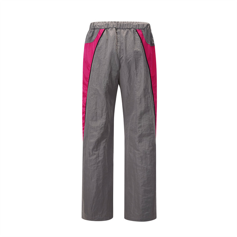 Men Sweatpants Color Contrast Patchwork Casual Trousers Men's Quick-Drying Straight Sports Pants