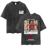 SLAM DUNK washed old cotton t-shirt printed short-sleeved undershirt