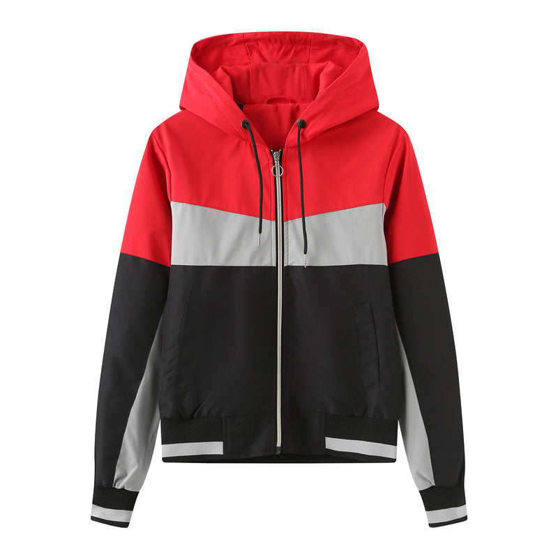 Women Trench Coat Spring and Autumn Anorak Women's Long Sleeve Zipper Drawstring Coat
