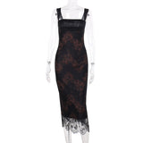 Women Dresses Shoulder Strap Slim Strap Lace Dress