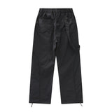 Men Sweatpants Multi-Pocket Pleating Overalls Men's Baggy Pants-Foot Zipper Patchwork Casual Pants