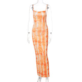 Women Dresses Slim Fit Backless Suspender Midi Dress