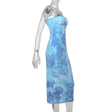 Women Dresses Tie-Dyed Suspenders Dress Element Dress