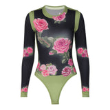 Women Jumpsuit Winter Slim Fit round Neck Long Sleeves Jumpsuit (Hawthaw0412)