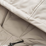 Unisex Winter Cotton Coat Pocket Decorative Hooded Cotton-Padded Coat Vintage Outdoor Work Clothes Cotton-Padded Coat