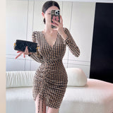 Women Maxi Dress Autumn Winter Sexy Sheath Dress