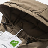 Unisex Winter Cotton Coat Zipper Pocket Hooded down Jacket Vintage Loose and Warm down Jacket