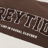 Unisex Winter Cotton Coat Retro Patchwork Contrast Color Stand-up Collar Letter Warm and Loose Cotton Jacket