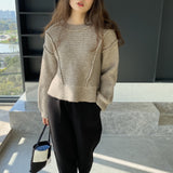 Women Winter Knitted Sweater Autumn and Winter Crew Neck Pullover Sweater Sweater 8t3107