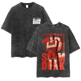 SLAM DUNK washed old cotton t-shirt printed short-sleeved undershirt