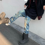 MIJKO Men's Vintage Pants MIJKO Men's Jeans Straight Design Men's and Women's Trousers
