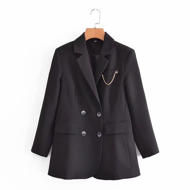 Women Suits Double Breasted Blazer Autumn and Winter Chains Suit
