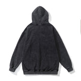 Men Hoodie Anime Hoodie Hip Hop Washed and Worn Hooded Sweatshirt