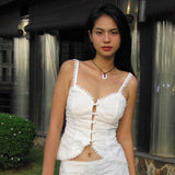 Women Tops Summer Sexy Slim Fit Vest Embroidered Slip Top Top