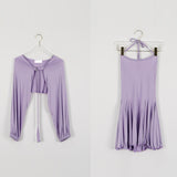 Women Dresses Suspender Skirt Long Sleeve Top Suit Skirt