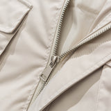 Unisex Winter Cotton Coat Pocket Decorative Hooded Cotton-Padded Coat Vintage Outdoor Work Clothes Cotton-Padded Coat