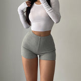 Women Yoga Sports Shorts Skinny Knit Sexy Sports Hot Pants