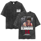 SLAM DUNK washed old cotton t-shirt printed short-sleeved undershirt