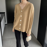 Women Cardigan Sweater V-neck Long Sleeve Cardigan 8t3122