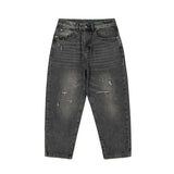 Men Jeans Black Jeans Retro Loose Straight-Leg Denim Trousers Men