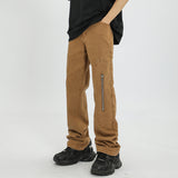 Men Jeans Worn Jeans Men's Retro Loose Straight Trousers